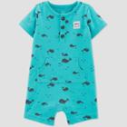 Baby Boys' Whale Print One Piece Romper - Just One You Made By Carter's Teal Newborn, Boy's, Blue