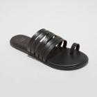 Women's Holly Strappy Toe Loop Sandals - A New Day Black