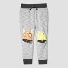 Toddler Boys' Monster Knee Bottom Pull-on Pants - Cat & Jack Gray