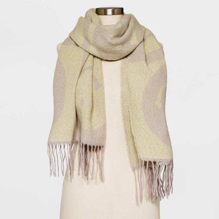 Women's Icon Blanket Scarf - Wild Fable , Beige/yellow