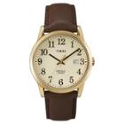Men's Timex Easy Reader Watch With Leather Strap - Gold/brown Tw2p75800jt,