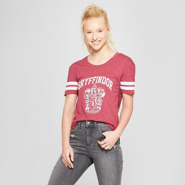 Women's Harry Potter Short Sleeve Gryffindor Crest Graphic T-shirt (juniors') Burgundy