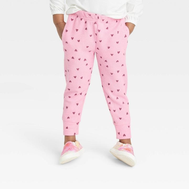 Toddler Girls' Hearts Waffle Pants - Cat & Jack Pink