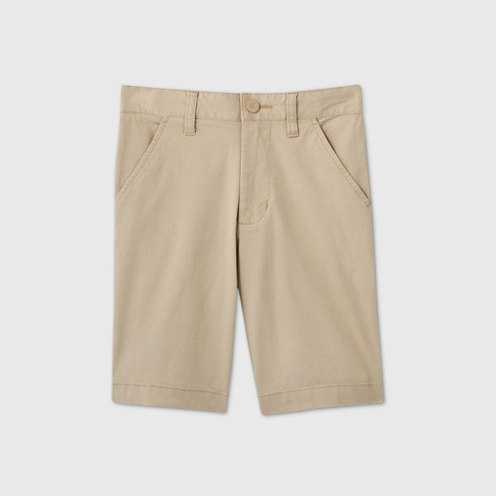 Boys' Flat Front Stretch Uniform Shorts - Cat & Jack Khaki