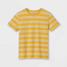 Boys' Striped Short Sleeve T-shirt - Cat & Jack Mustard Yellow/white