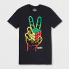 Rubiks Men's Short Sleeve Rubik's Cube Crew T-shirt - Black