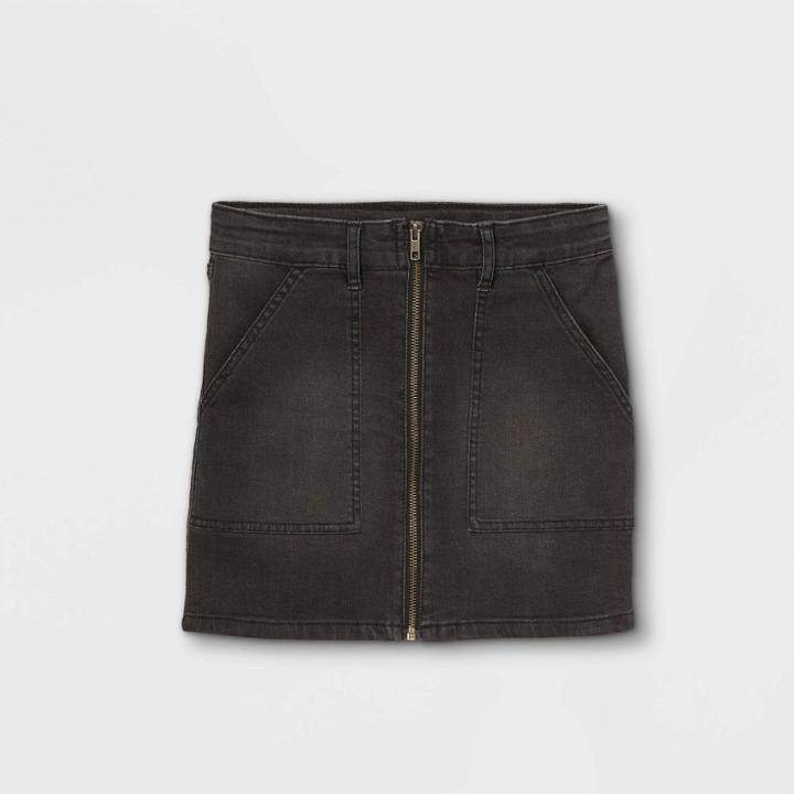 Girls' Zip-front Skirt - Art Class Black