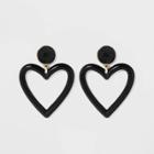Sugarfix By Baublebar Clear Acrylic Heart Earrings - Black, Women's