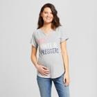 Maternity Short Sleeve Red White & Preggers T-shirt - Grayson Threads - Heather Gray