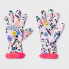 Girls' Doodle Print Fleece Gloves - Cat & Jack Cream