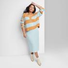 Women's Plus Size Ascot + Hart Knit Long Sleeve Graphic Polo Shirt - Orange