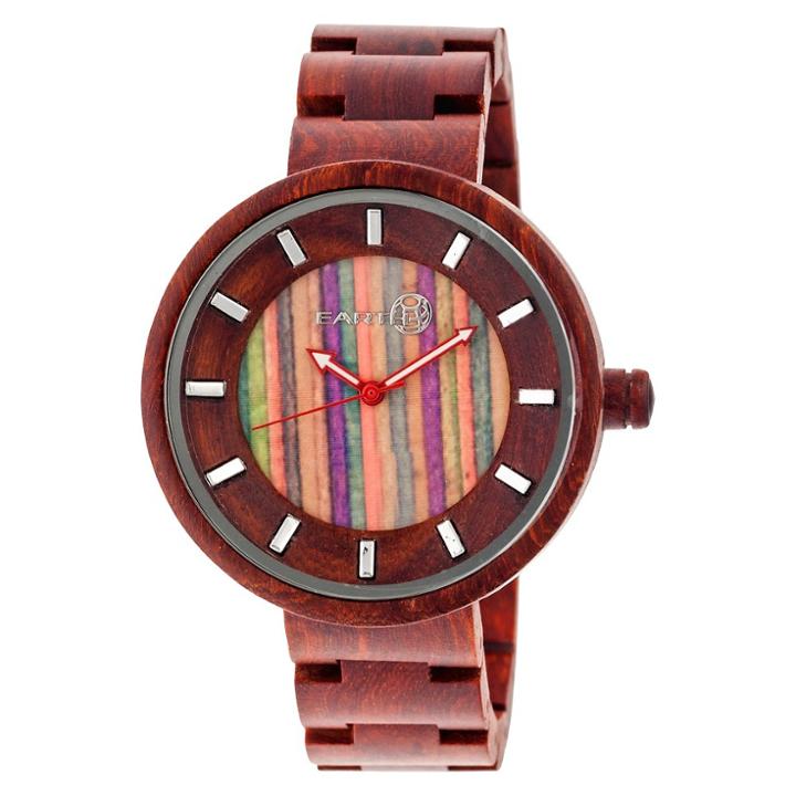 Women's Earth Root Wood Bracelet Watch - Red