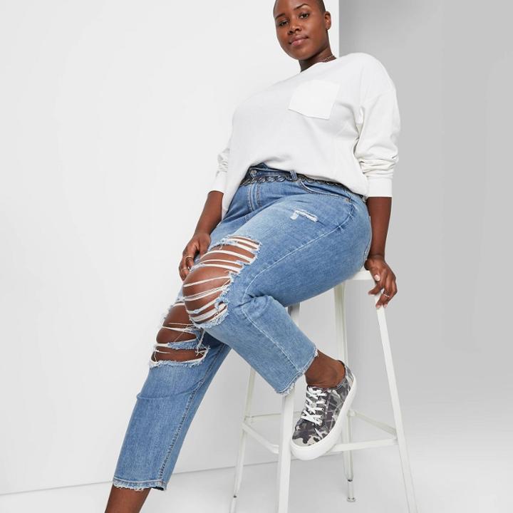 Women's Plus Size Long Sleeve Round Neck Boxy Tunic T-shirt - Wild Fable Cream