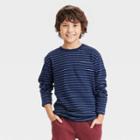 Boys' Ottoman Long Sleeve Knit T-shirt - Cat & Jack Navy
