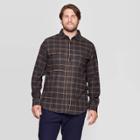Men's Plaid Big & Tall Long Sleeve 2-pocket Flannel Button-down Shirt - Goodfellow & Co Thundering Gray