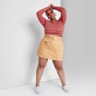 Women's Plus Size High-rise Belted Mini Skirt - Wild Fable Tan