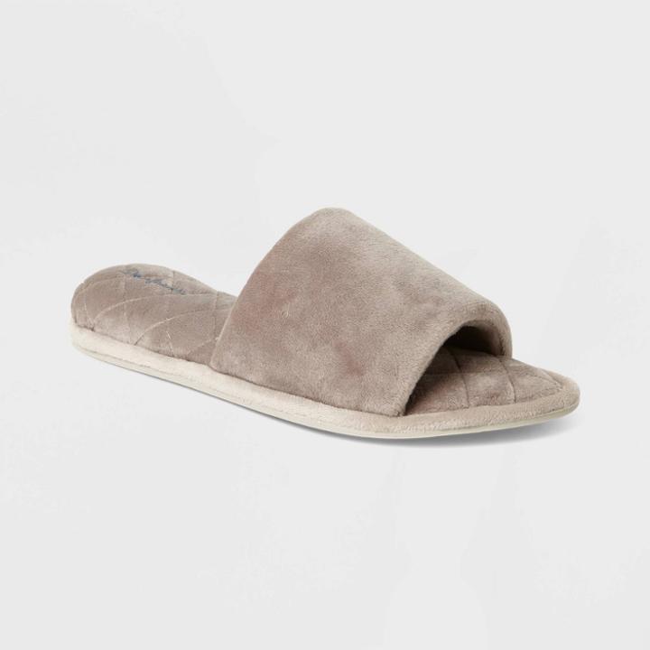 Women's Dearfoams Beatrice Gore Slide Slippers - Pewter