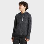 Boys' French Terry Full Zip Hoodie - All In Motion Black Heather Xs, Boy's, Black Grey