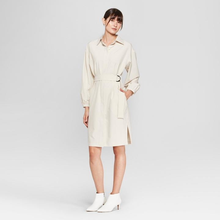 Women's Long Sleeve D-ring Shirt Dress - Prologue Cream (ivory)