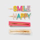 Girls' 4pk Smile And Happy Hair Clips - Cat & Jack