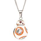 Disney Star Wars Bb8 Stainless Steel Cutout Pendant With Chain (22), Adult Unisex