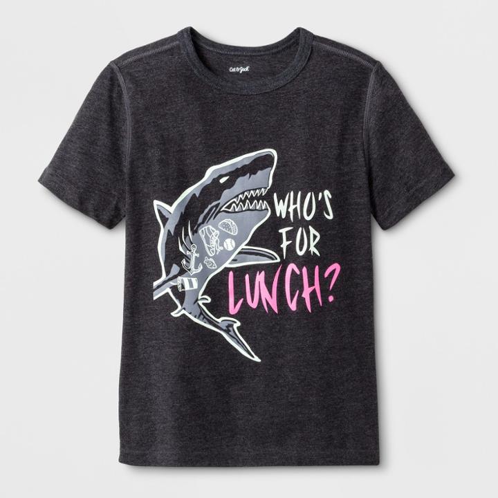 Boys' Adaptive Short Sleeve Shark Graphic T-shirt - Cat & Jack Black