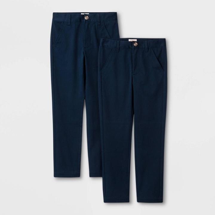 Boys' 2pc Skinny Twill Uniform Chino Pants - Cat & Jack Fighter Pilot Blue