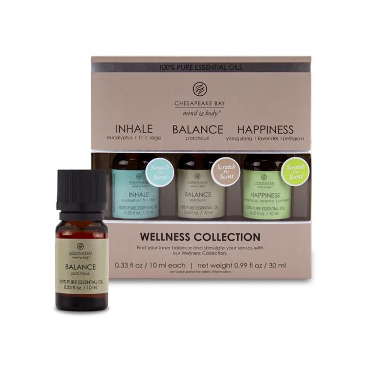 3pk Essential Oils Inhale/balance/happiness - Chesapeake Bay Candle, Orange