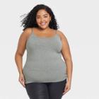 Women's Plus Size Slim Fit Knit Camisole - Ava & Viv Gray