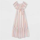 Striped Short Sleeve Woven Maternity Dress - Isabel Maternity By Ingrid & Isabel Xs,