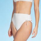 Women's Cinched Cheeky Bikini Bottom - Xhilaration White