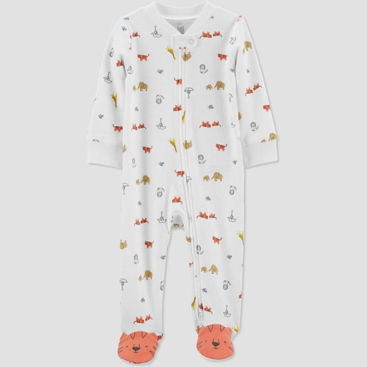 Baby Boys' Tiger Footed Pajama - Just One You Made By Carter's Orange Newborn