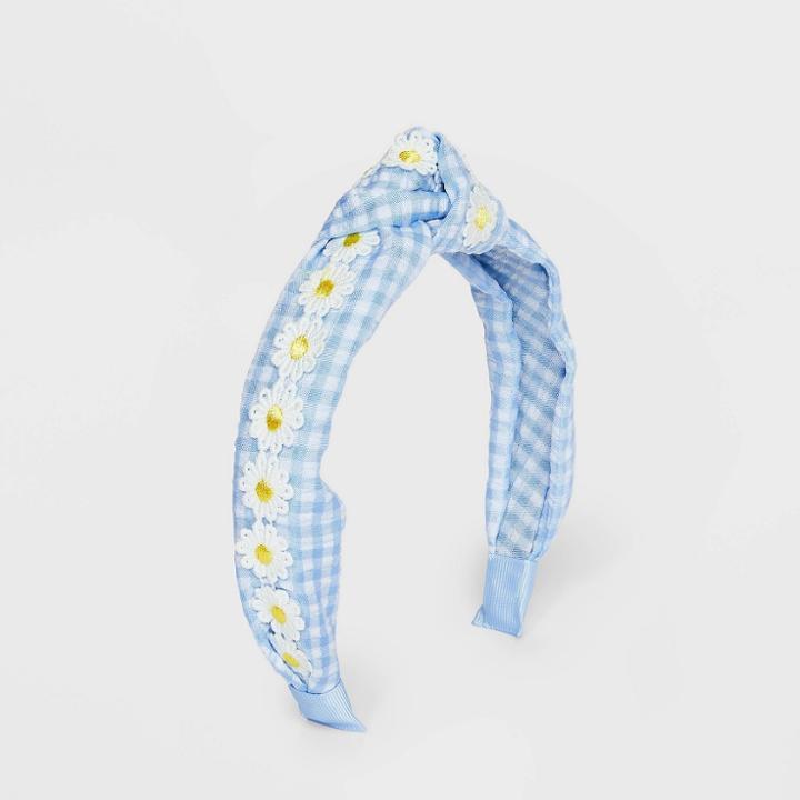 Girls' Gingham Headband - Cat & Jack Blue