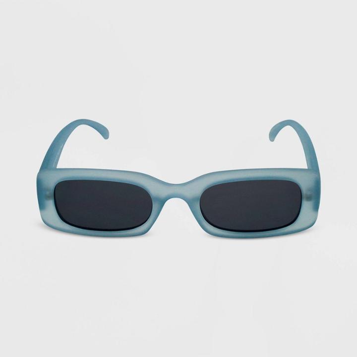 Women's Matte Rectangle Sunglasses - Wild Fable Blue