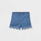 Oshkosh B'gosh Toddler Girls' Chambray Eyelet Pull-on Shorts - Blue