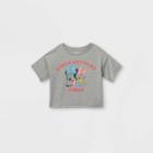 Girls' Disney Mickey Mouse & Friends 'girls Support Girls' Short Sleeve Cropped T-shirt - Gray