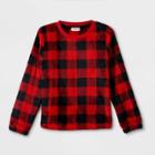 Girls' Sherpa Pullover Sweatshirt - Cat & Jack Red/black