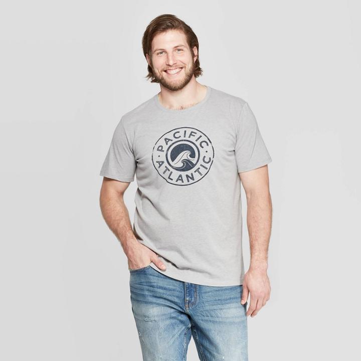 Petitemen's Big & Tall Short Sleeve Pacific Atlantic Graphic T-shirt - Goodfellow & Co Heather Gray