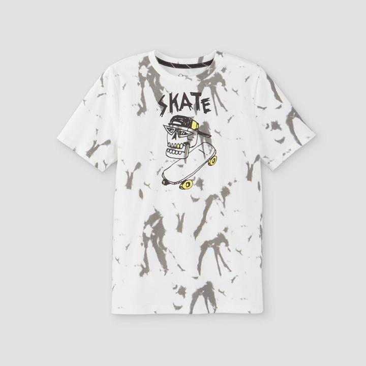 Boys' Skeleton Head Skater Graphic Short Sleeve T-shirt - Art Class White