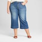 Women's Plus Size Wide Leg Crop Jeans - Universal Thread Medium Wash
