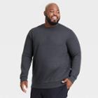 Men's Big & Tall Crewneck Fleece Sweater - All In Motion Black