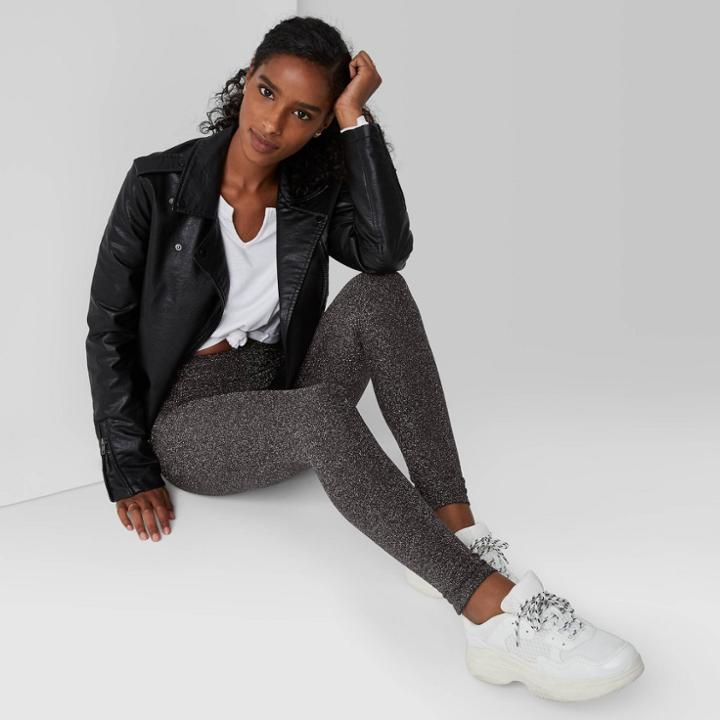 Women's High-waisted Leggings - Wild Fable Metallic