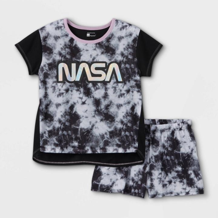 Girls' Nasa Tie-dye 2pc Pajama