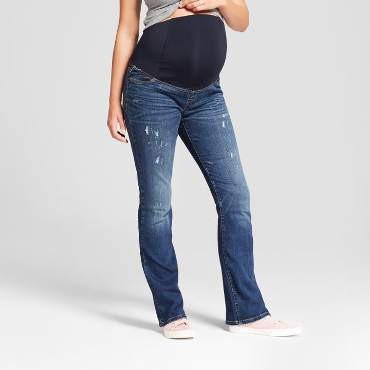 Maternity Crossover Panel Bootcut Jeans - Isabel Maternity By Ingrid & Isabel Medium Wash 8, Women's, Blue