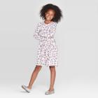 Girls' Long Sleeve Animal Cozy Dress - Cat & Jack Blush M, Girl's,