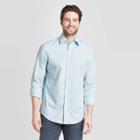 Men's Checked Standard Fit Long Sleeve Button-down Dress Shirt - Goodfellow & Co Alpine Green S, Men's,