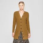 Women's Long Sleeve Button Detail Cardigan - Who What Wear Brown