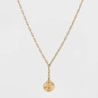14k Gold Plated Initial 'r' Pendant Chain Necklace - A New Day Gold