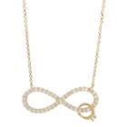Journee Collection 1/2 Ct. T.w. Round-cut Cz Pave Set Infinity Ring Pendant Necklace In Sterling Silver - Gold