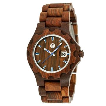 Earth Wood Goods Earth Wood Men's Gila Eco - Friendly Sustainable Wood Bracelet Watch - Red, Red Oak